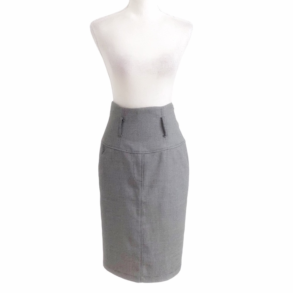 RINASCIMENTO BLACK WHITE HIGH WAIST SHEATH PENCIL SKIRT - M